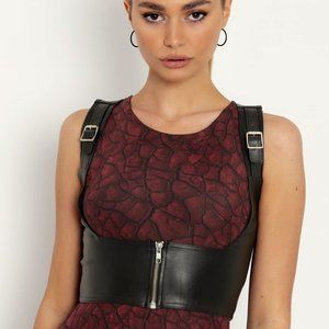 Blackmilk Route 666 Shoulder Buckle Underbust Corset